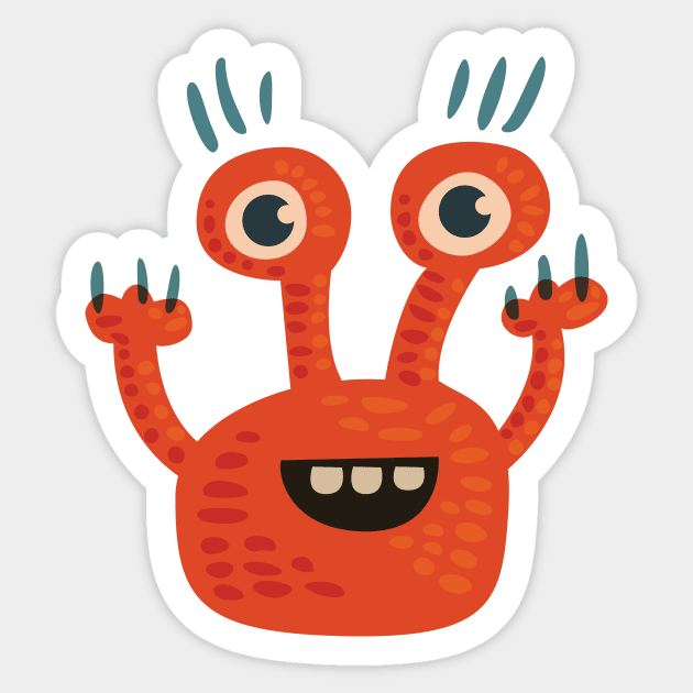 Happy Orange Monster Sticker by Boriana Giormova